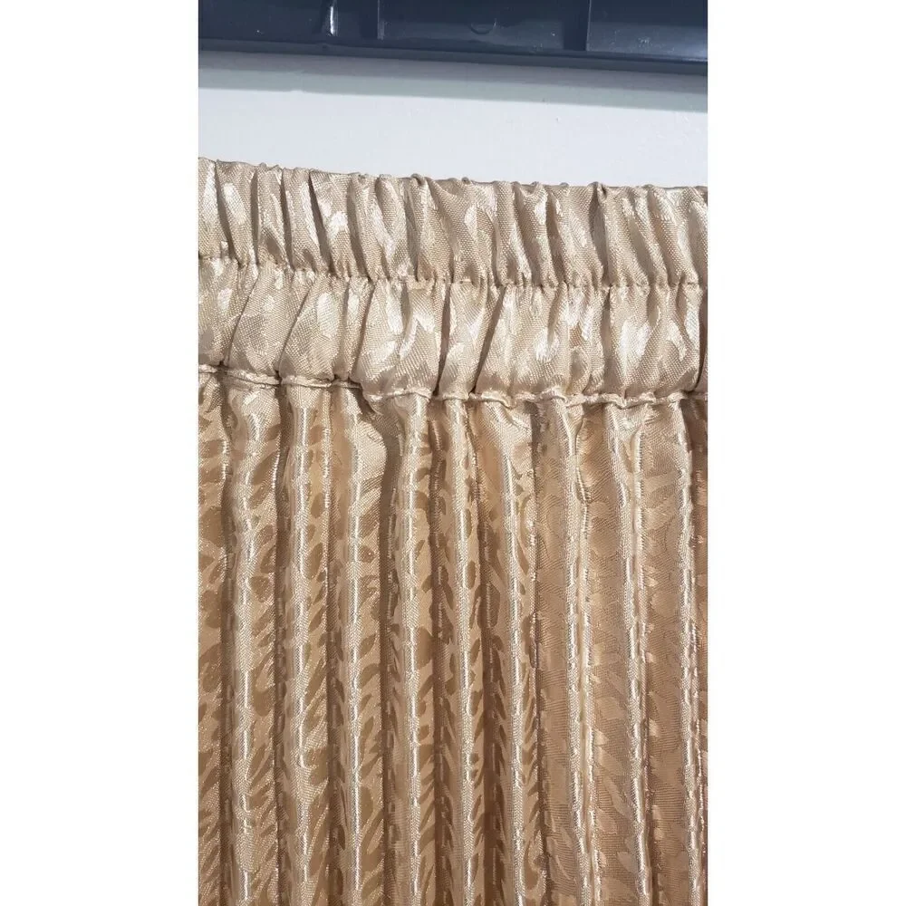 JAPNA Gold‎ Pleated Animal Print Midi Skirt Size Small